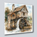 Wassermühle romantisch 7 Wandbild Kunstdruck auf Leinwand | Wandbild Galerie