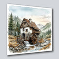 Wassermühle romantisch 5 Wandbild Kunstdruck auf Leinwand | Wandbild Galerie
