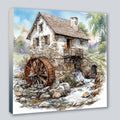 Wandbild Wassermühle 4 Kunstdruck auf Leinwand direkt zum Aufhängen | Wandbild Galerie