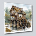 Wassermühle romantisch 3 Wandbild Kunstdruck auf Leinwand | Wandbild Galerie