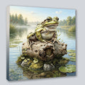 Wandbild Frosch Unke 1 Kunstdruck auf Leinwand direkt zum Aufhängen | Wandbild Galerie