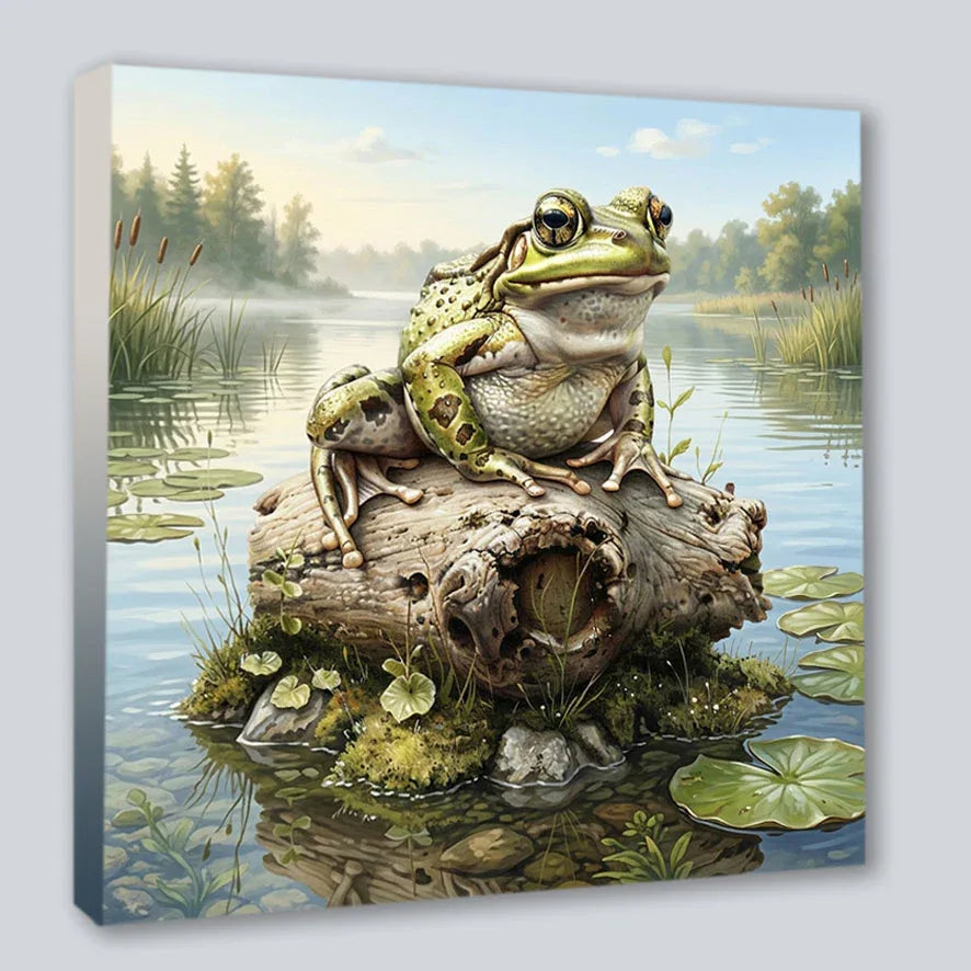 Wandbild Frosch Unke 1 Kunstdruck auf Leinwand direkt zum Aufhängen | Wandbild Galerie