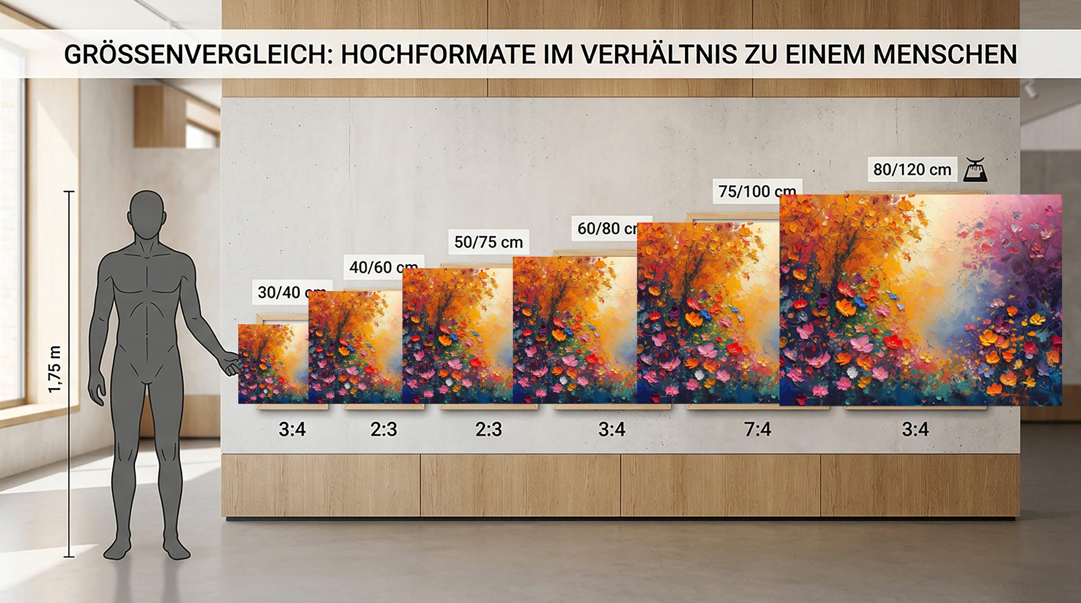 Wandbild Blumen Spachteltechnik Nr. 8 Kunstdruck auf Leinwand