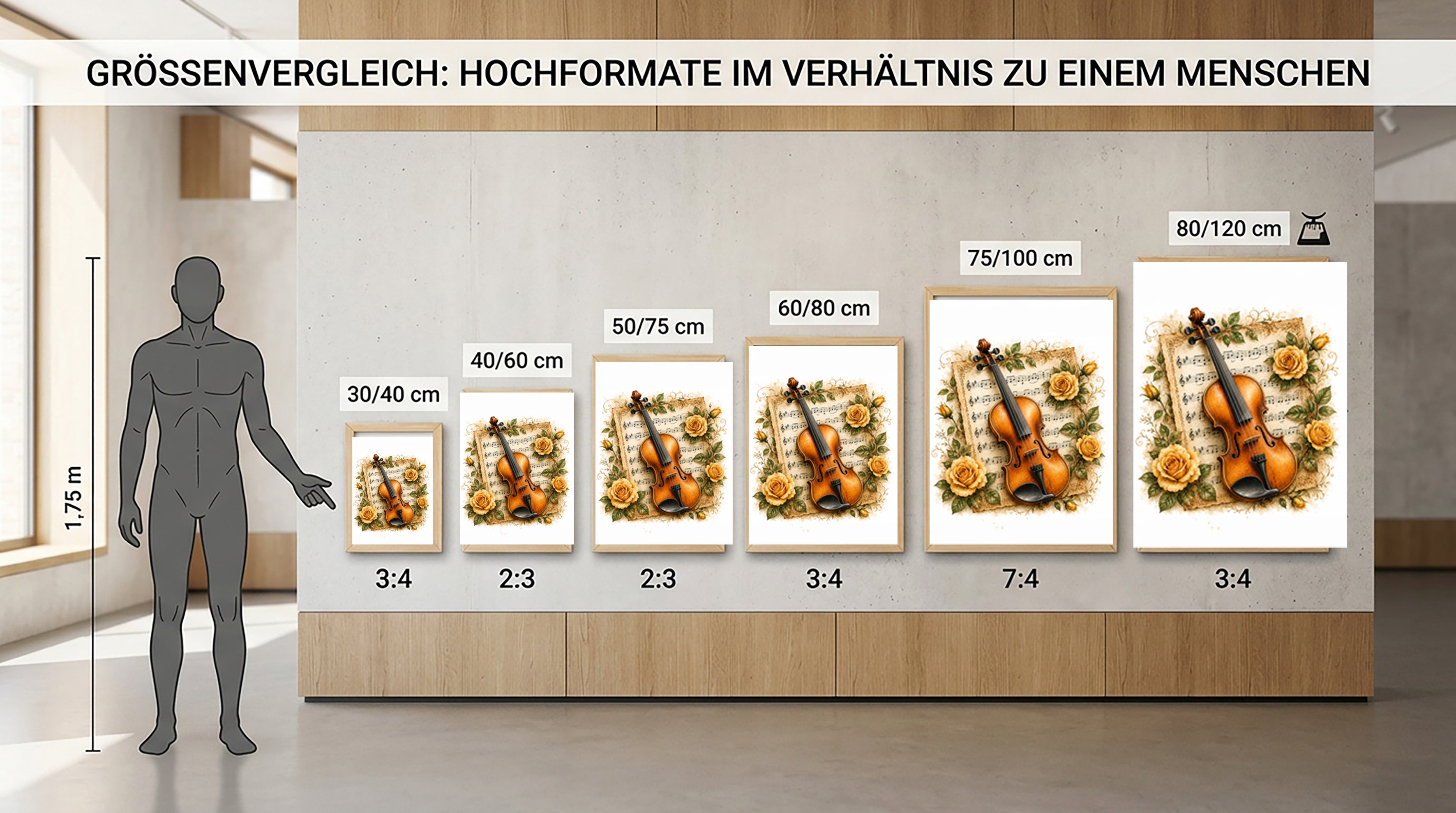 Wandbild Romantische Violine 12 Kunstdruck auf Leinwand