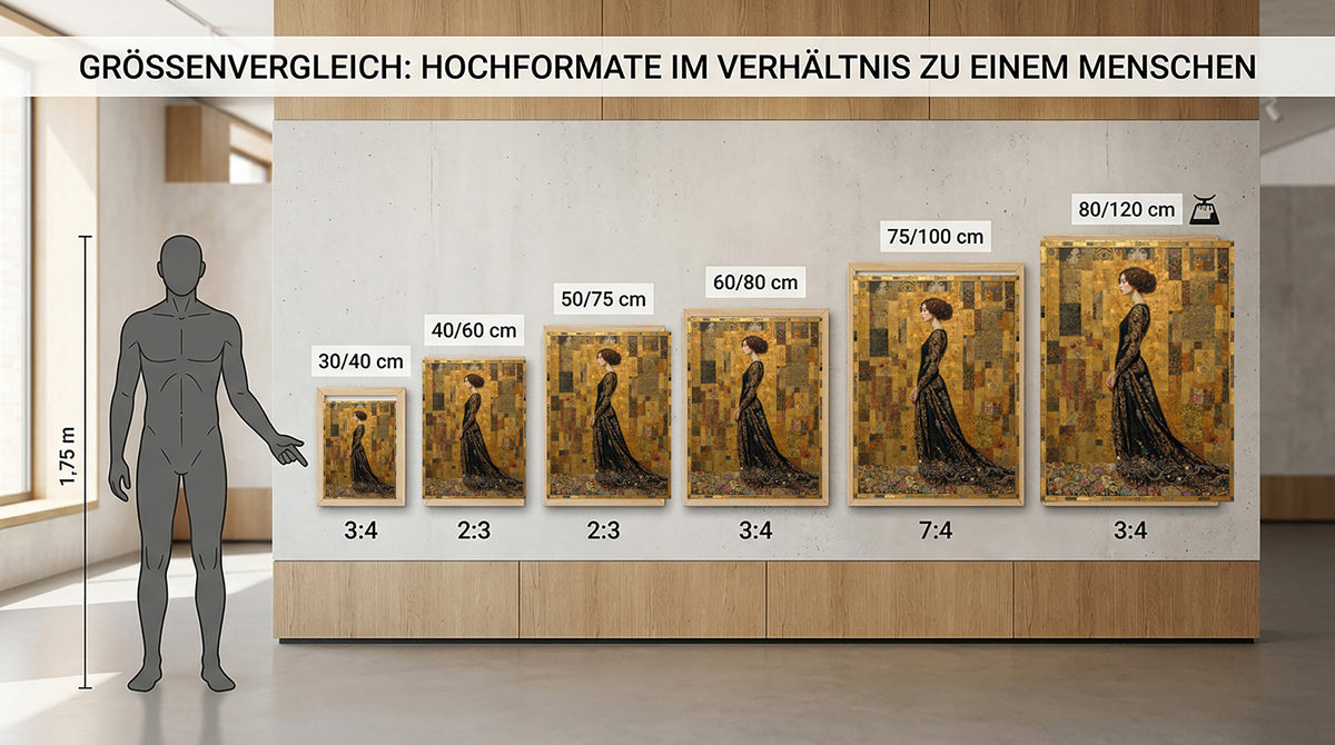 Wandbild Klimt Stil Goldene Frau 5 Kunstdruck auf Leinwand
