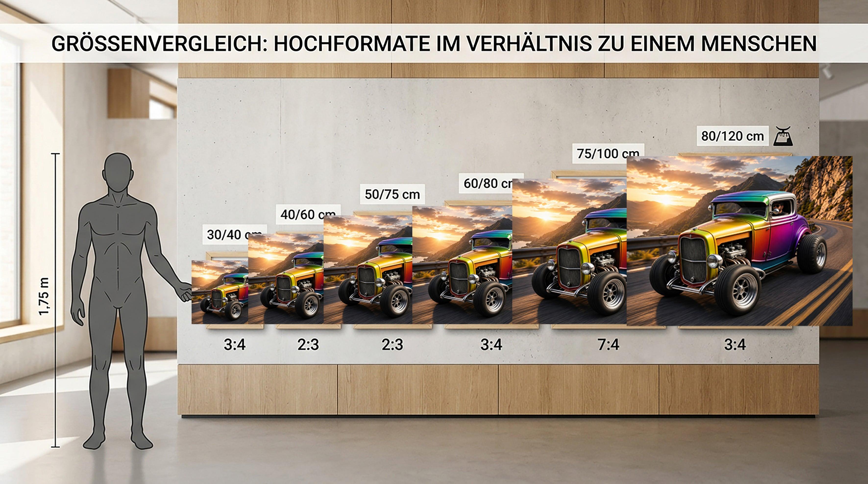 Wandbild Hot Rods 2 Kunstdruck auf Leinwand