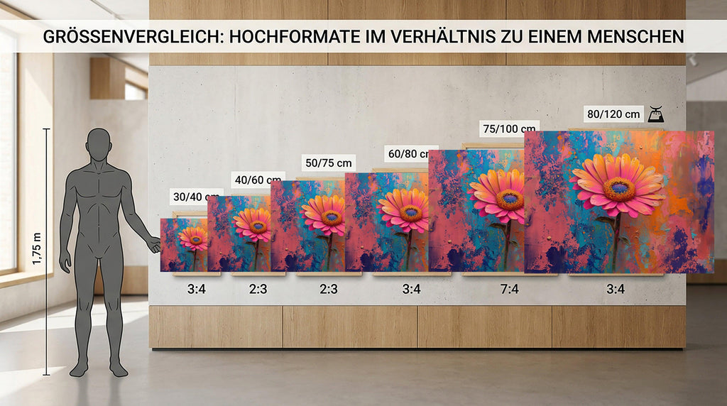Wandbild Blumen Spachteltechnik Nr. 4 Kunstdruck auf Leinwand