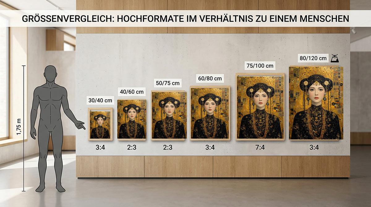 Wandbild Klimt Stil Goldene Frau 12 Kunstdruck auf Leinwand