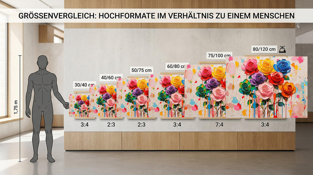 Wandbild Blumen Spachteltechnik Nr. 10 Kunstdruck auf Leinwand