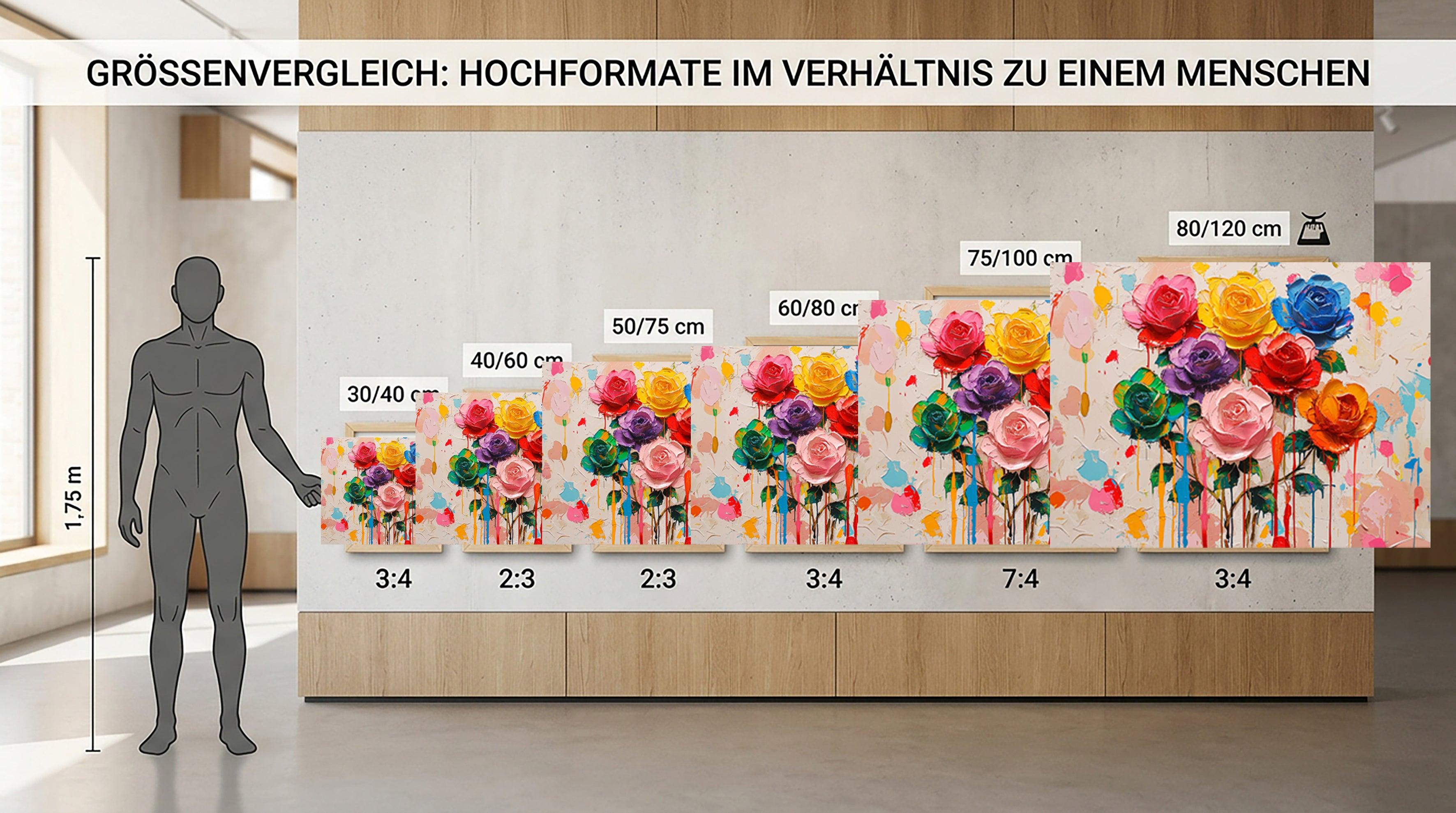 Wandbild Blumen Spachteltechnik Nr. 10 Kunstdruck auf Leinwand