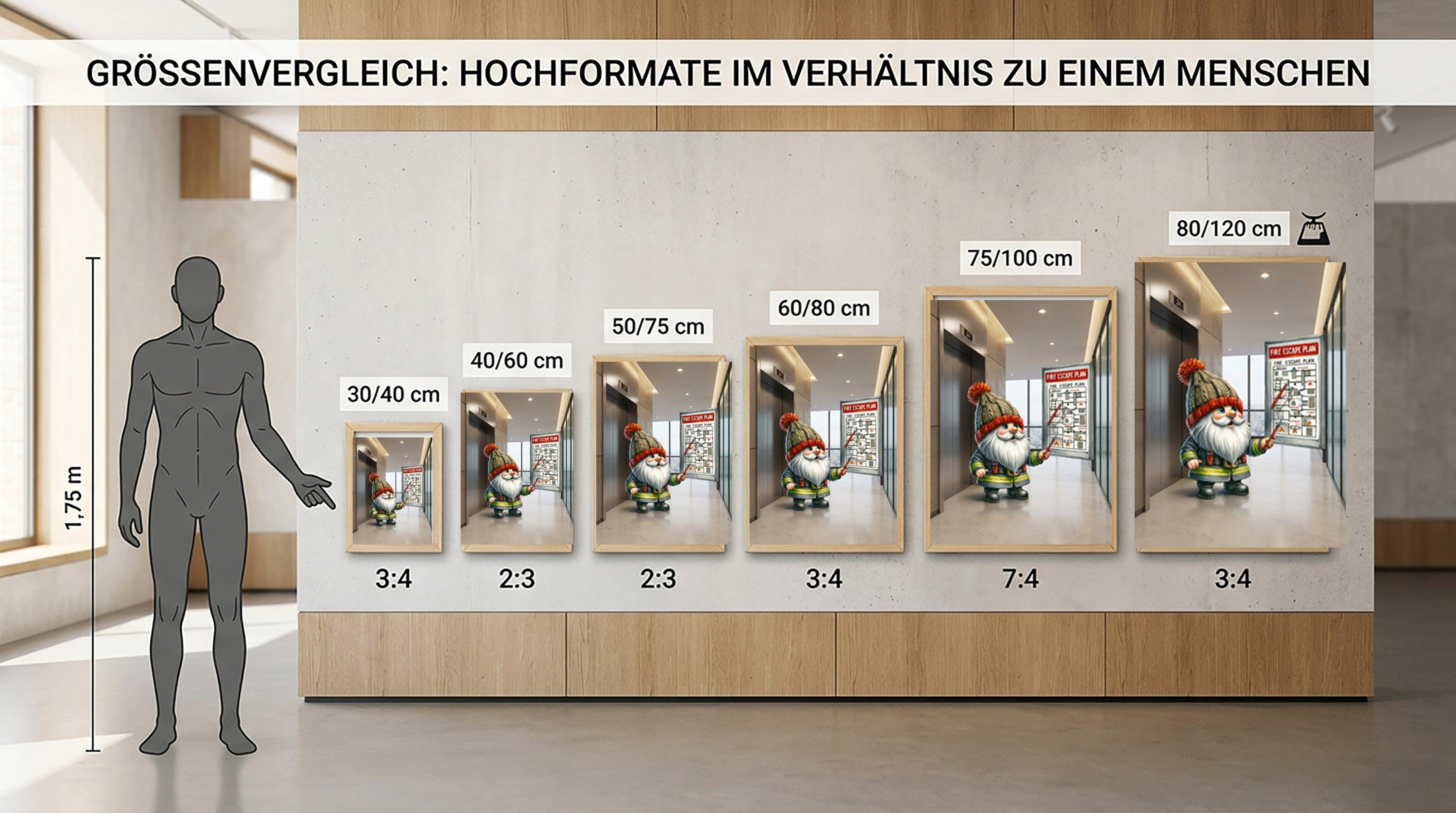 Feuerwehr Wichtel Brandschutzbeauftragter Fluchtwegeplan Kunstdruck auf Leinwand