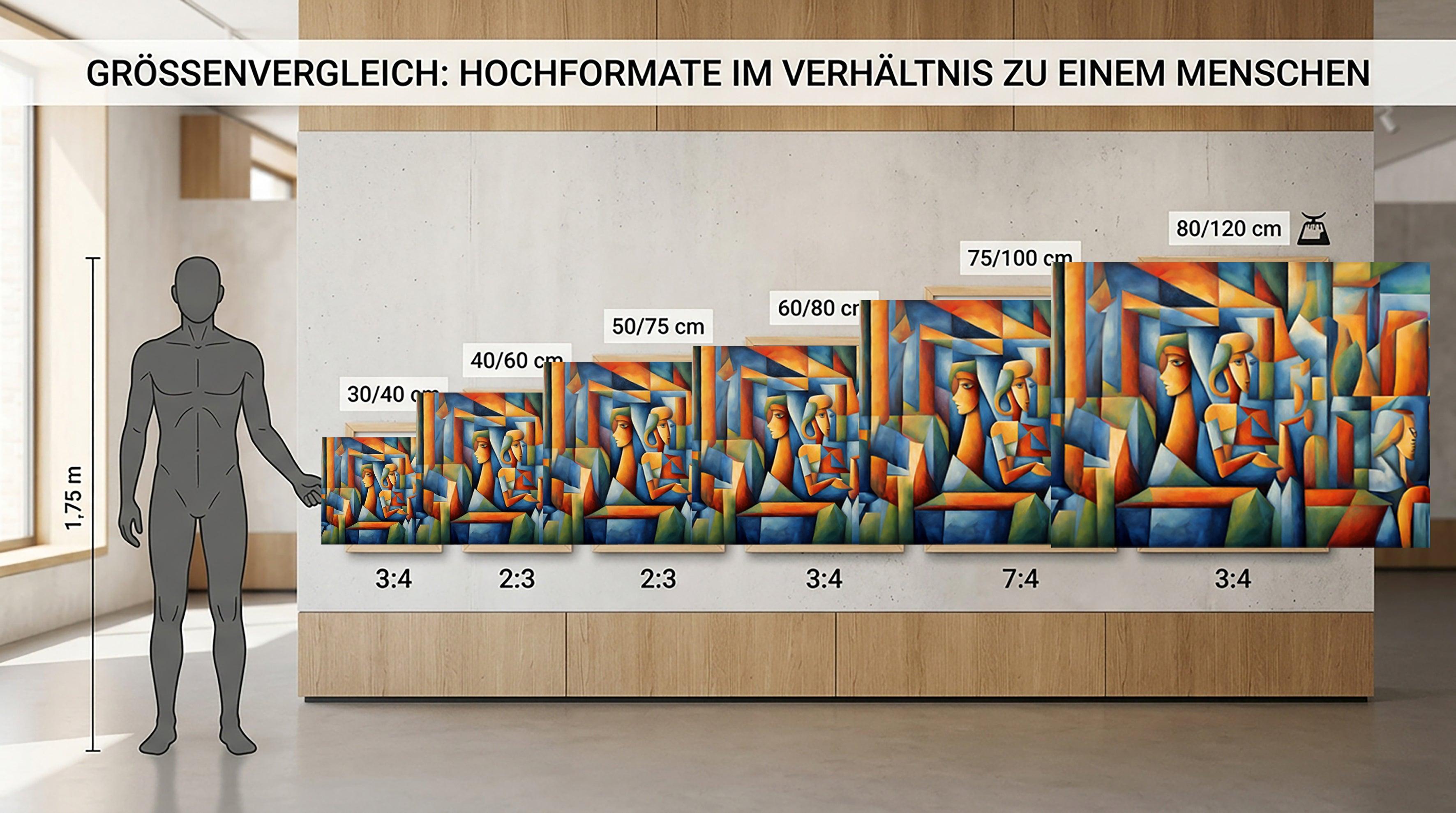 Wandbild Kubistische Frauen Picasso Style Kunstdruck auf Leinwand