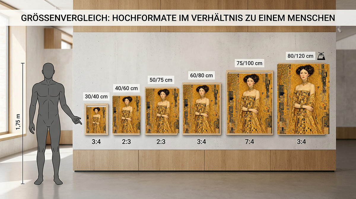 Wandbild Klimt Stil Goldene Frau 1 Kunstdruck auf Leinwand