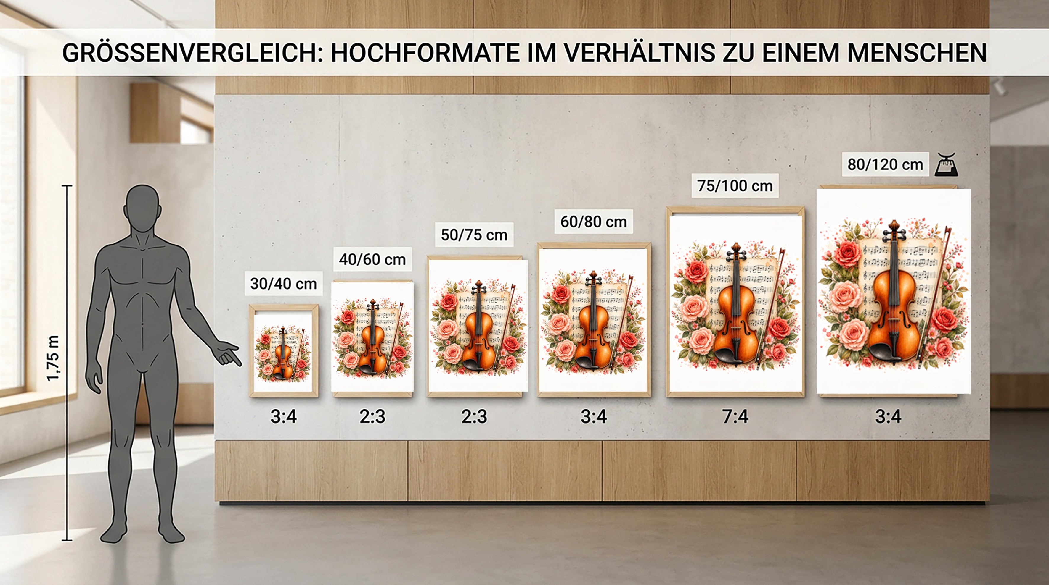 Wandbild Romantische Violine 10 Kunstdruck auf Leinwand
