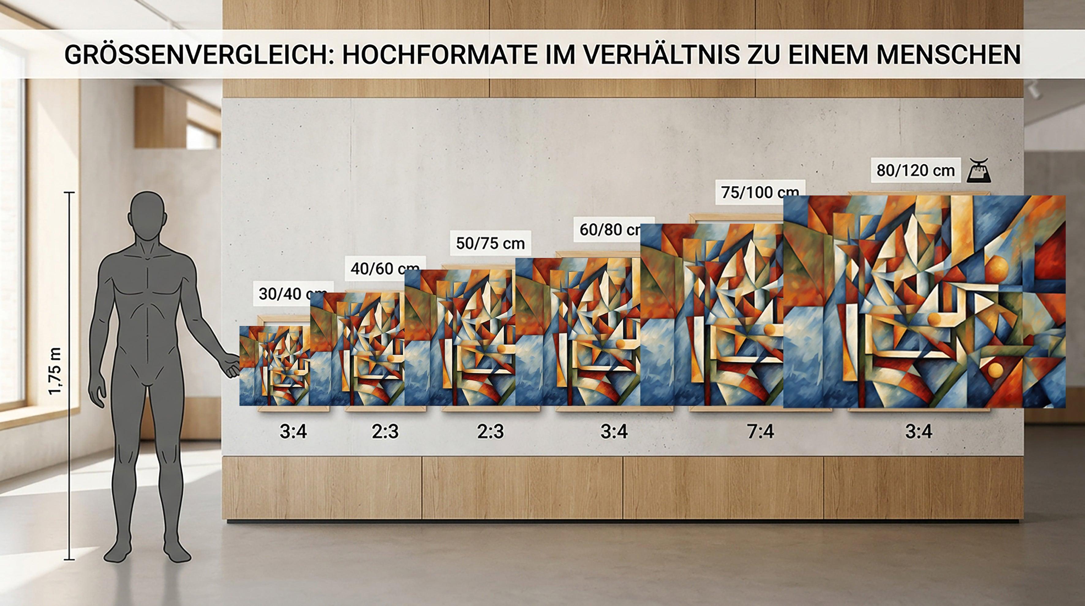 Wandbild Kubistische Geometrie Picasso Style Kunstdruck auf Leinwand