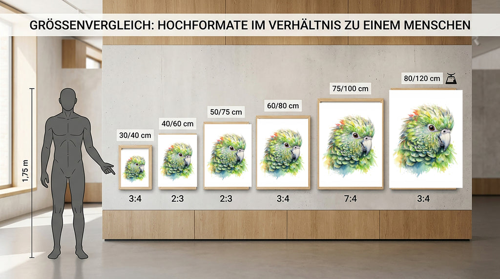 Wandbild Papagei Kakapo 6 Kunstdruck auf Leinwand direkt zum Aufhängen