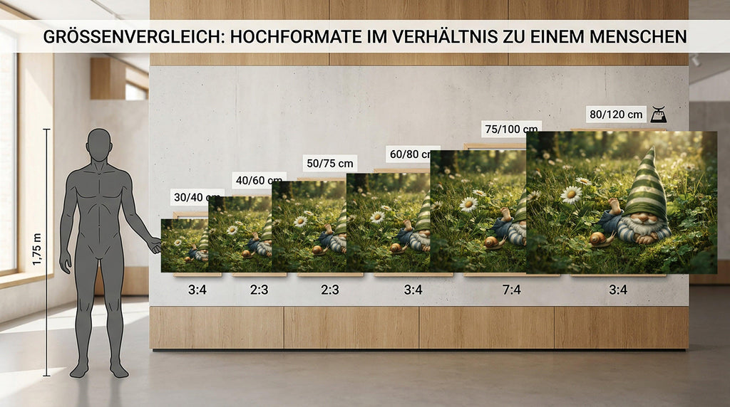 Wandbild Schlafender Wichtel auf der Wiese Kunstdruck auf Leinwand