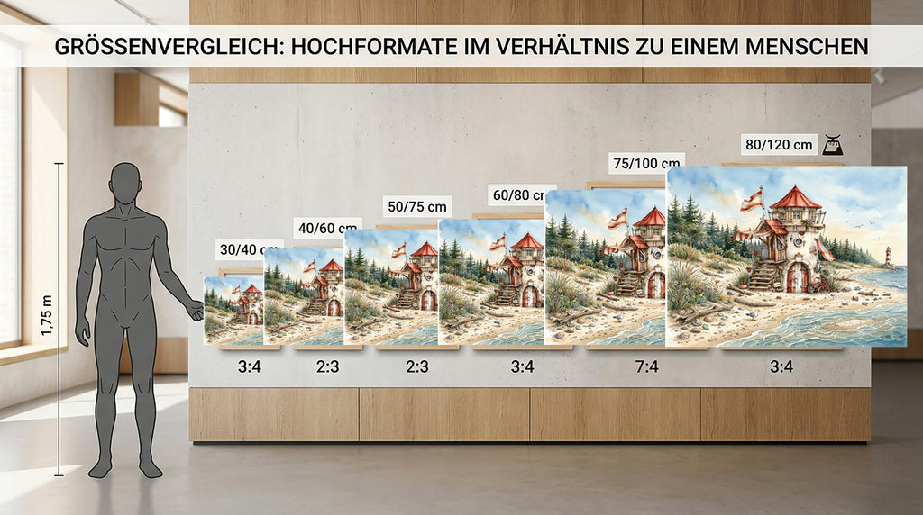 Wandbild Hausboot Karikatur 7 Kunstdruck auf Leinwand