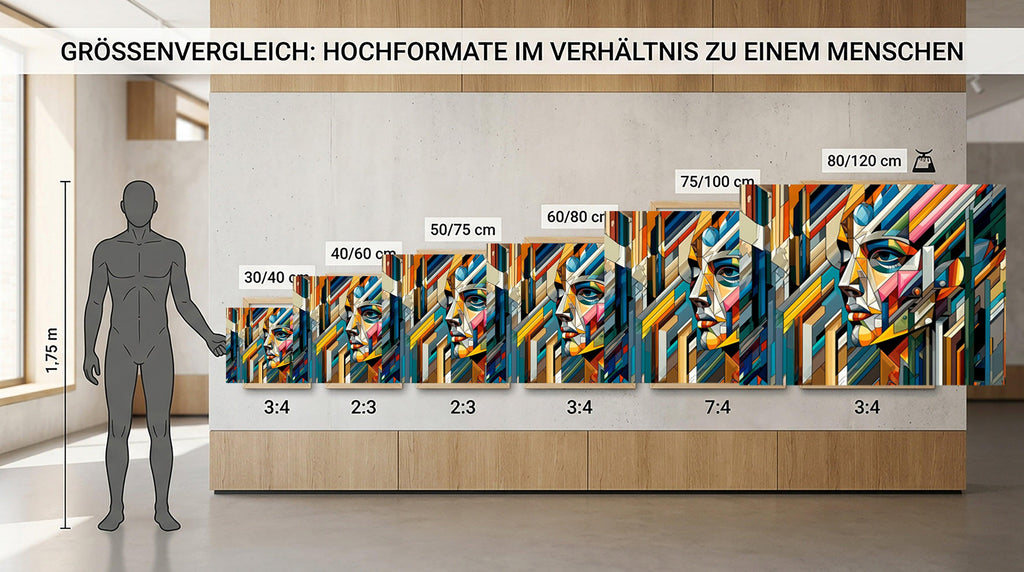 Wandbild Kubistisches Gesicht in Farben Picasso Style Kunstdruck auf Leinwand