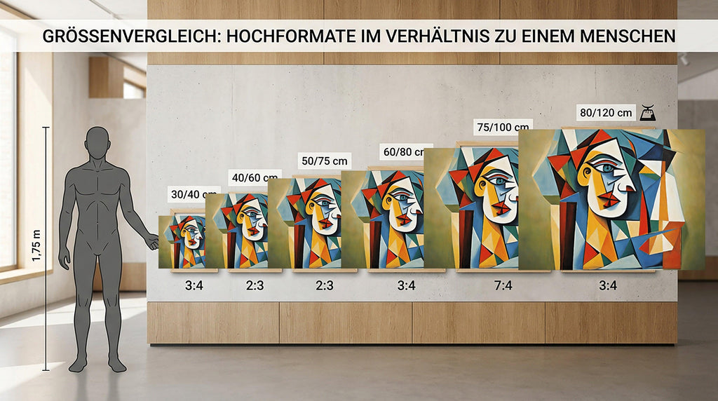 Wandbild Kubistisches Portrait Picasso Style Kunstdruck auf Leinwand