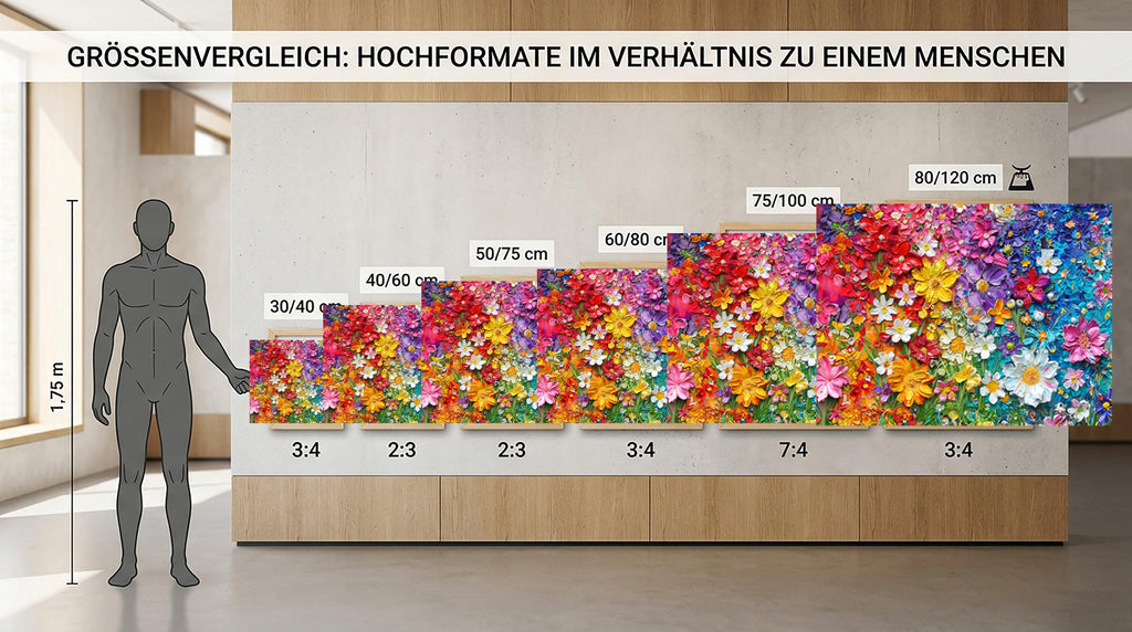 Wandbild Blumen Spachteltechnik Nr. 3 Kunstdruck auf Leinwand