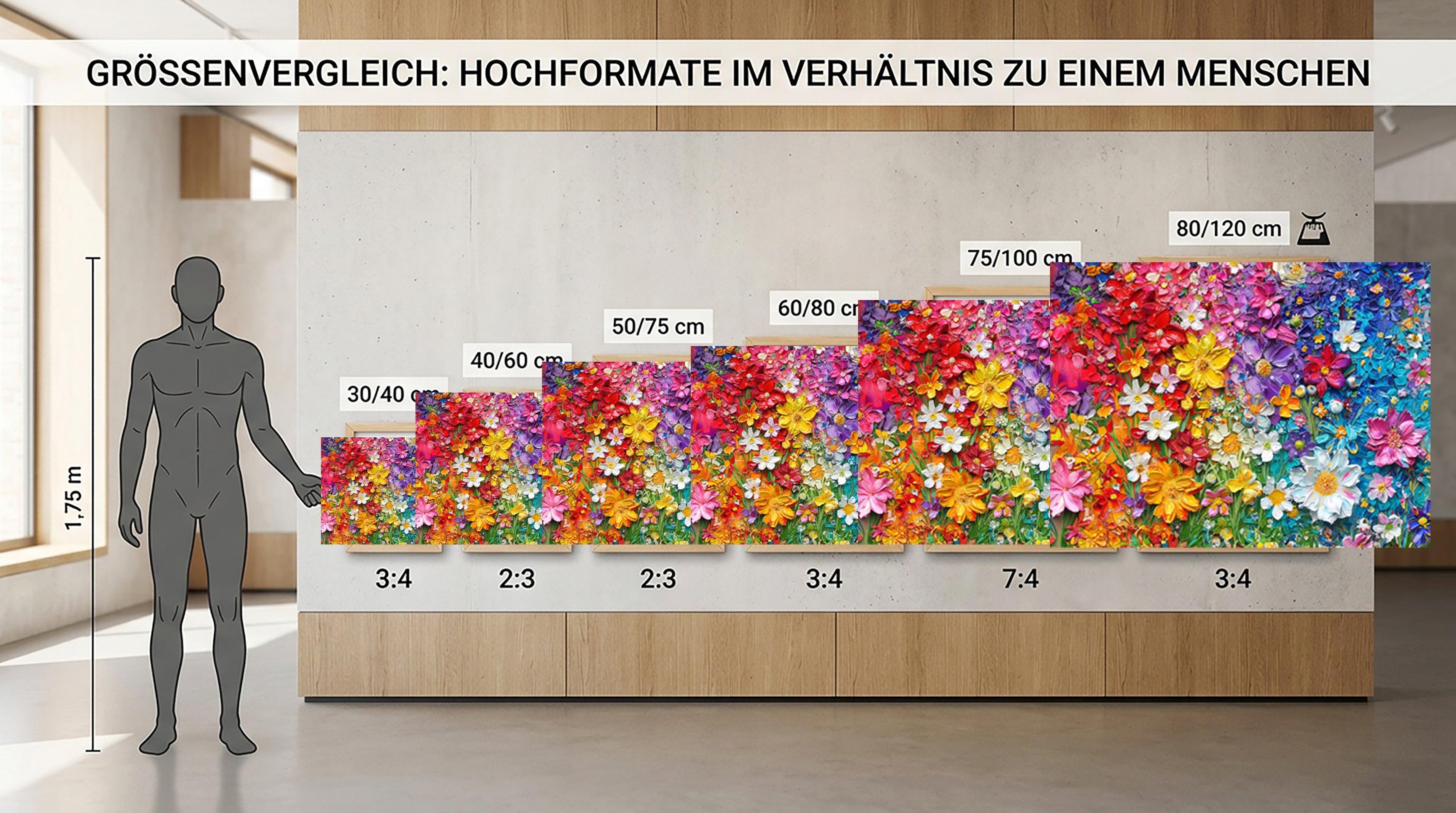 Wandbild Blumen Spachteltechnik Nr. 3 Kunstdruck auf Leinwand