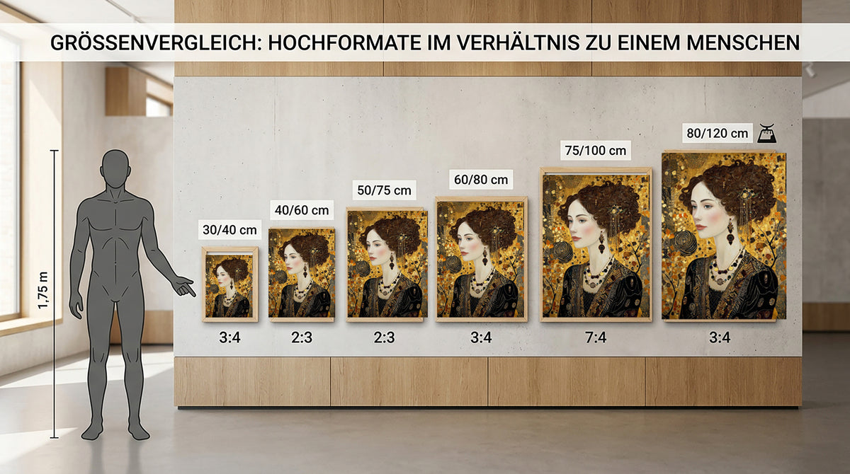Wandbild Klimt Stil Goldene Frau 10 Kunstdruck auf Leinwand