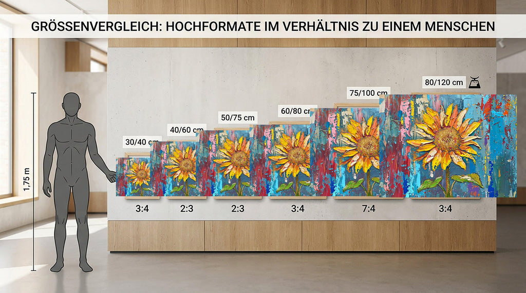 Wandbild Blumen Spachteltechnik Nr. 7 Kunstdruck auf Leinwand