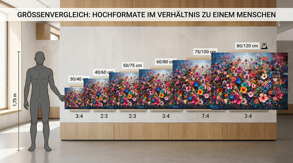 Wandbild Blumen Spachteltechnik Nr. 6 Kunstdruck auf Leinwand