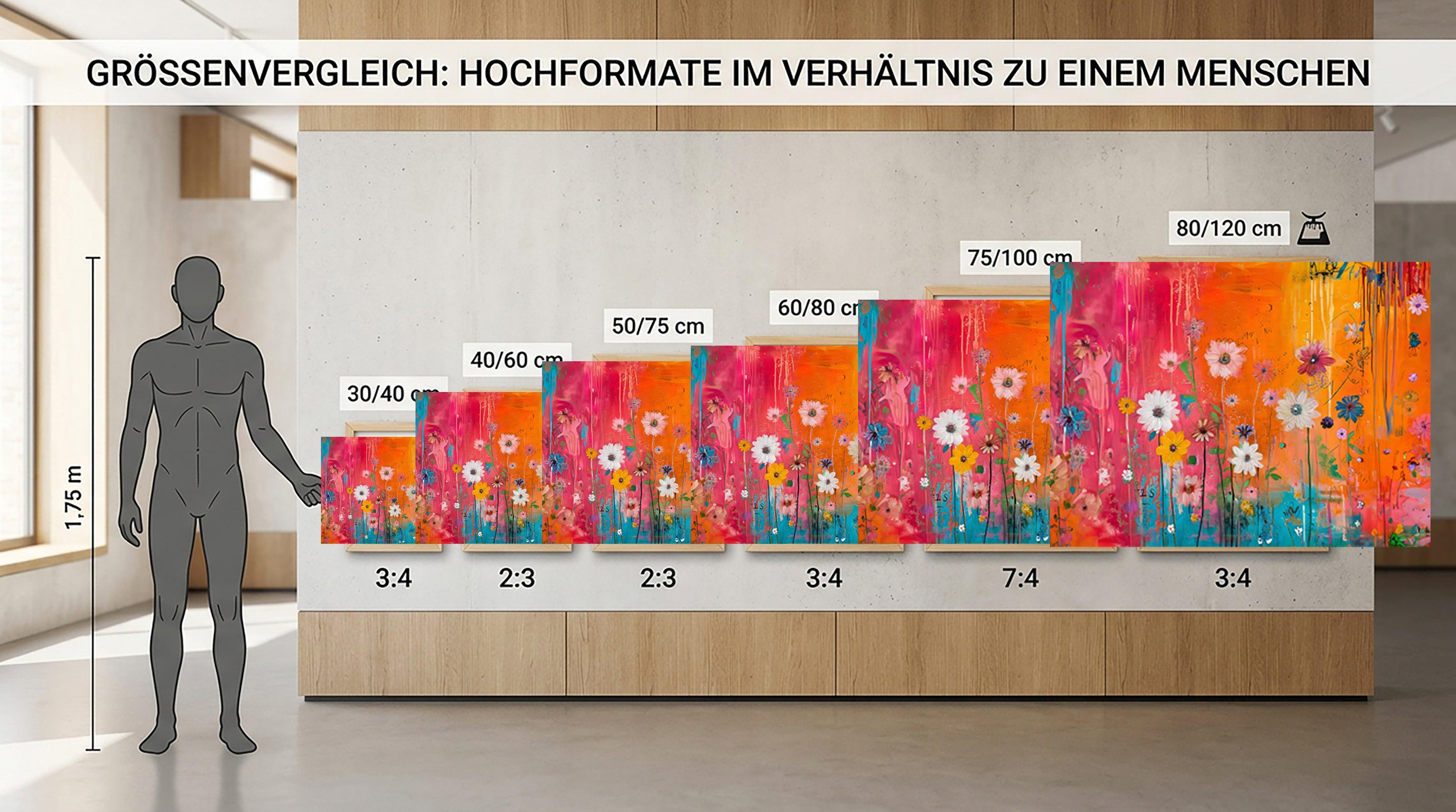 Wandbild Blumen Spachteltechnik Nr. 2 Kunstdruck auf Leinwand