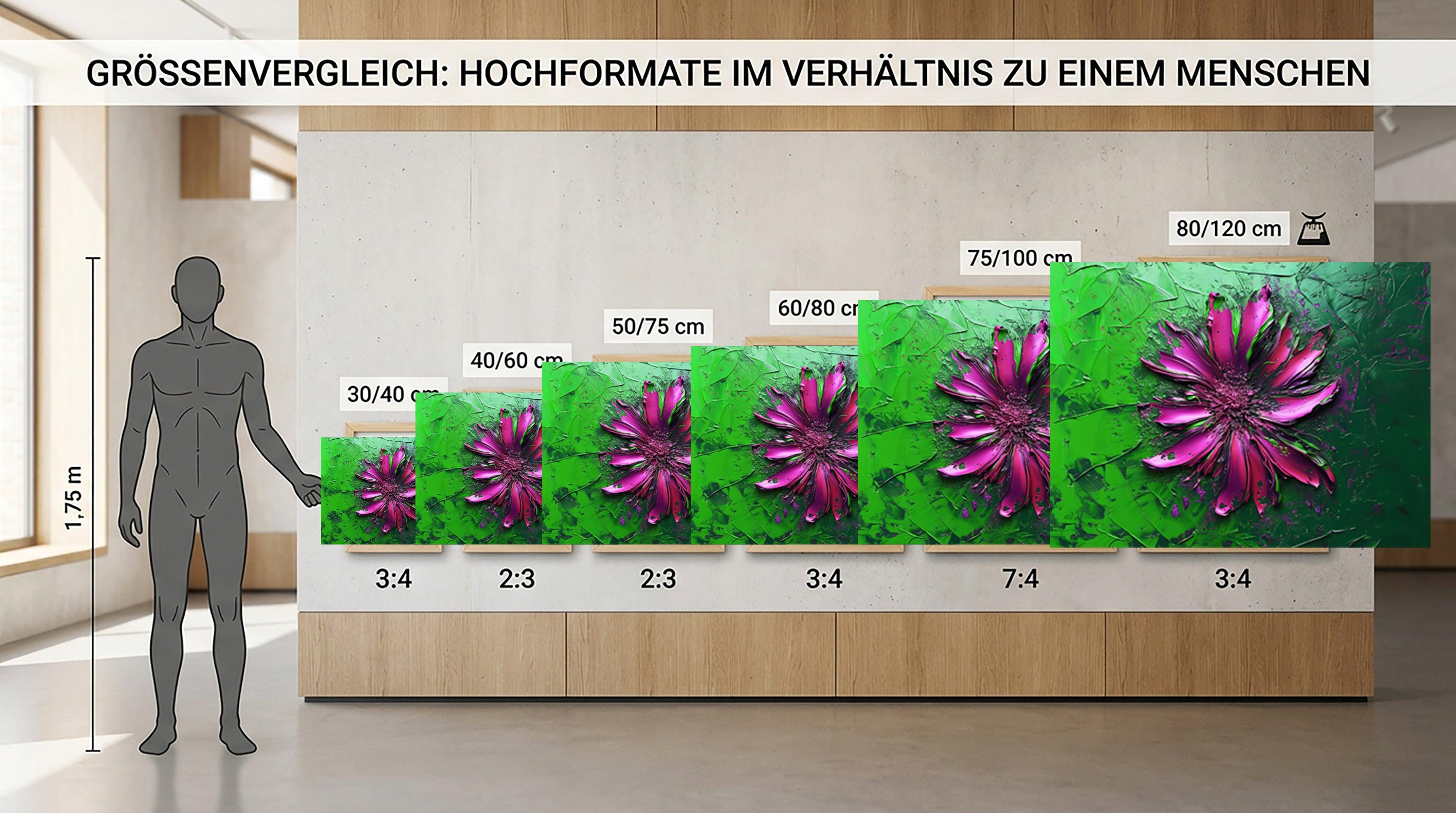 Wandbild Blumen Spachteltechnik Nr. 5 Kunstdruck auf Leinwand