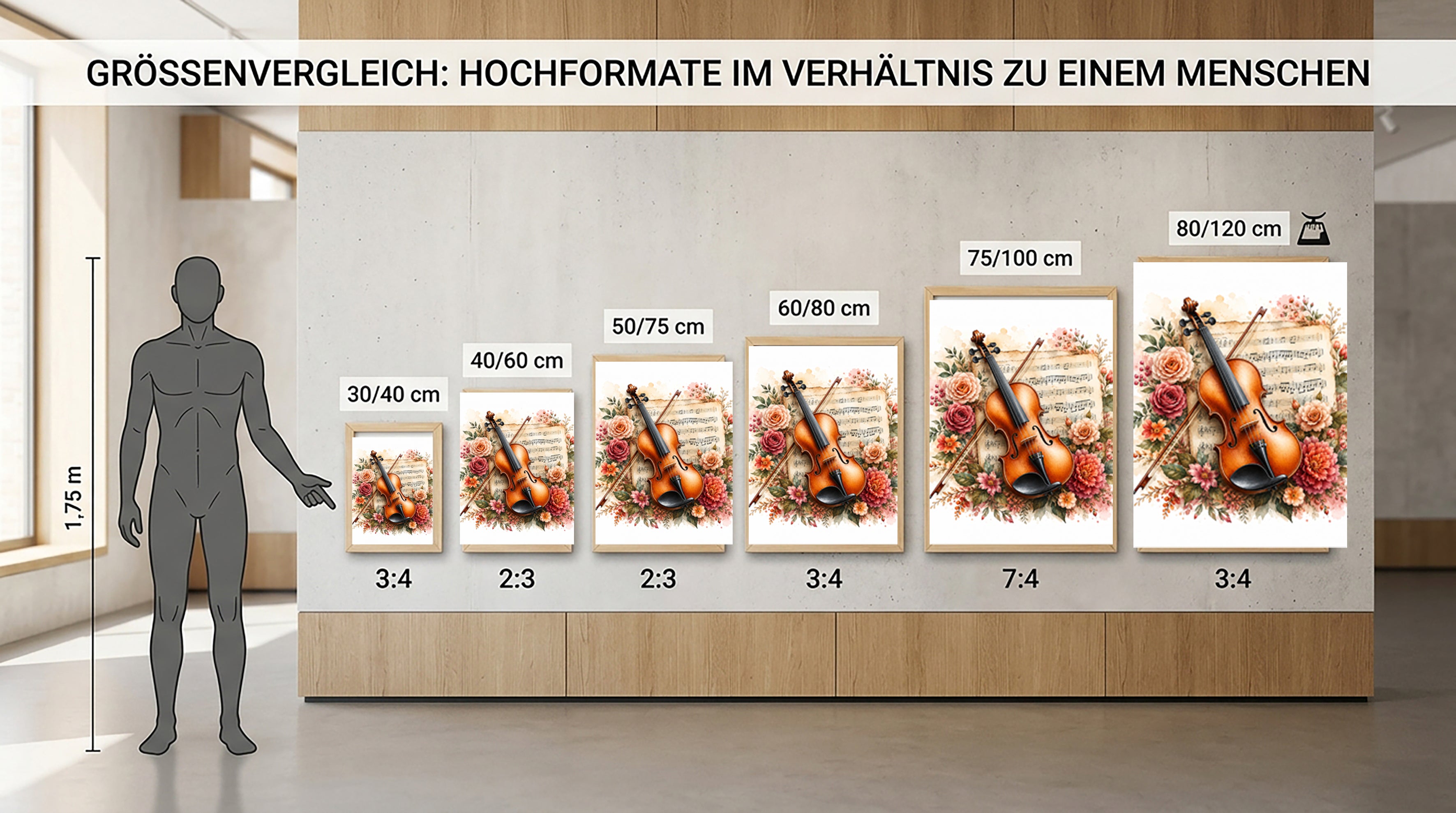 Wandbild Romantische Violine 5 Kunstdruck auf Leinwand