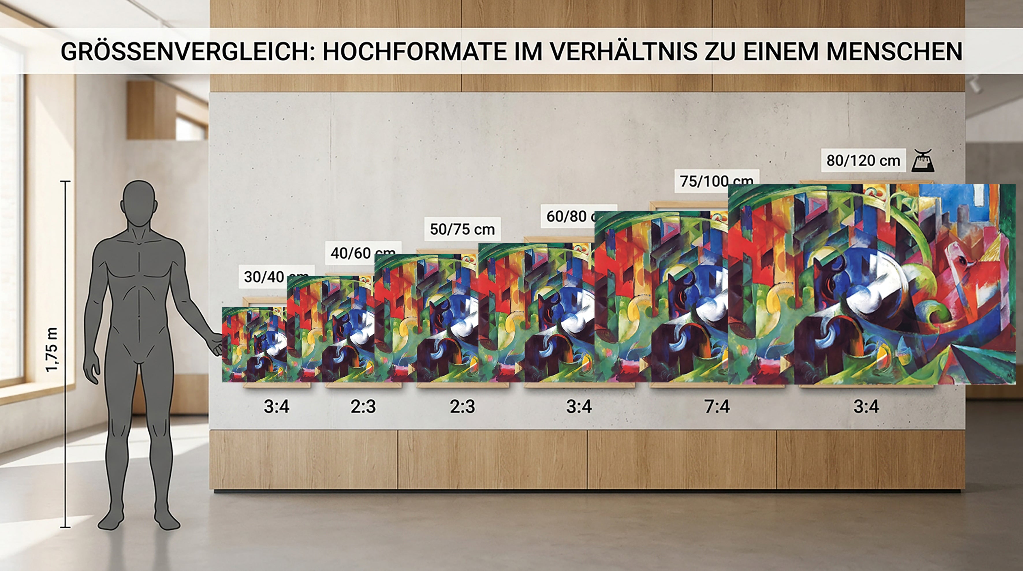 Wandbild Franz Marc Rinder Nr. 6 Kunstdruck auf Leinwand
