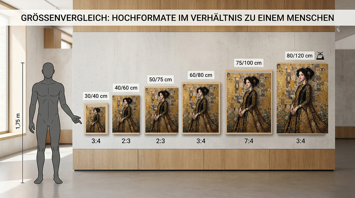 Wandbild Klimt Stil Goldene Frau 6 Kunstdruck auf Leinwand