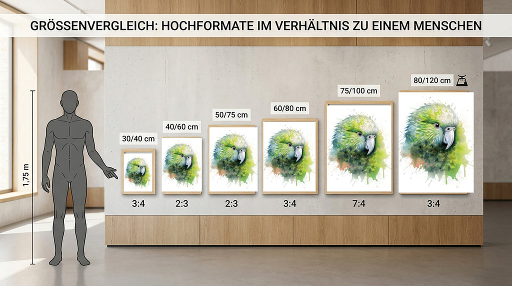 Wandbild Papagei Kakapo 1 Kunstdruck auf Leinwand direkt zum Aufhängen