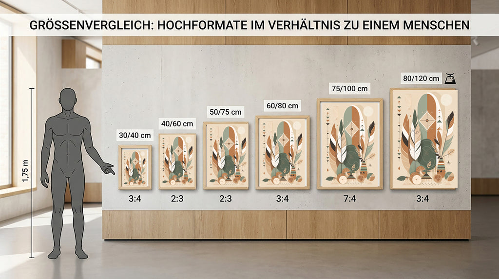 Wandbild Boho Art Federn Traumfänger Terrakotta Kunstdruck auf Leinwand