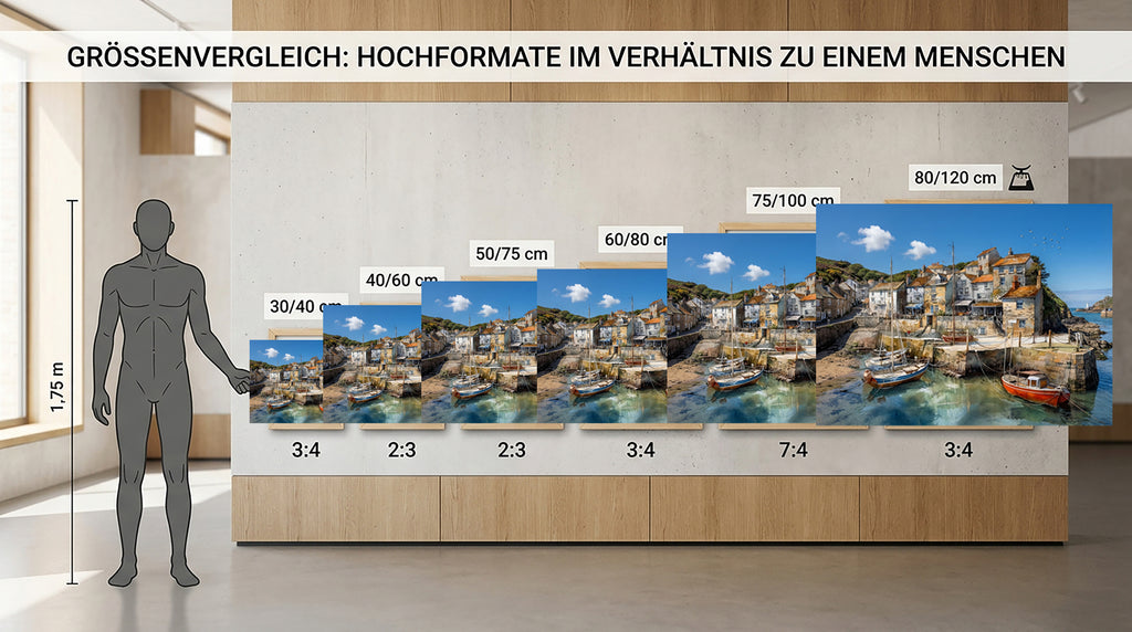 Wandbild Fischerboot Hafen Segelboot Felsvorsprung Leuchtturm Türkises Wasser Kunstdruck auf Leinwand