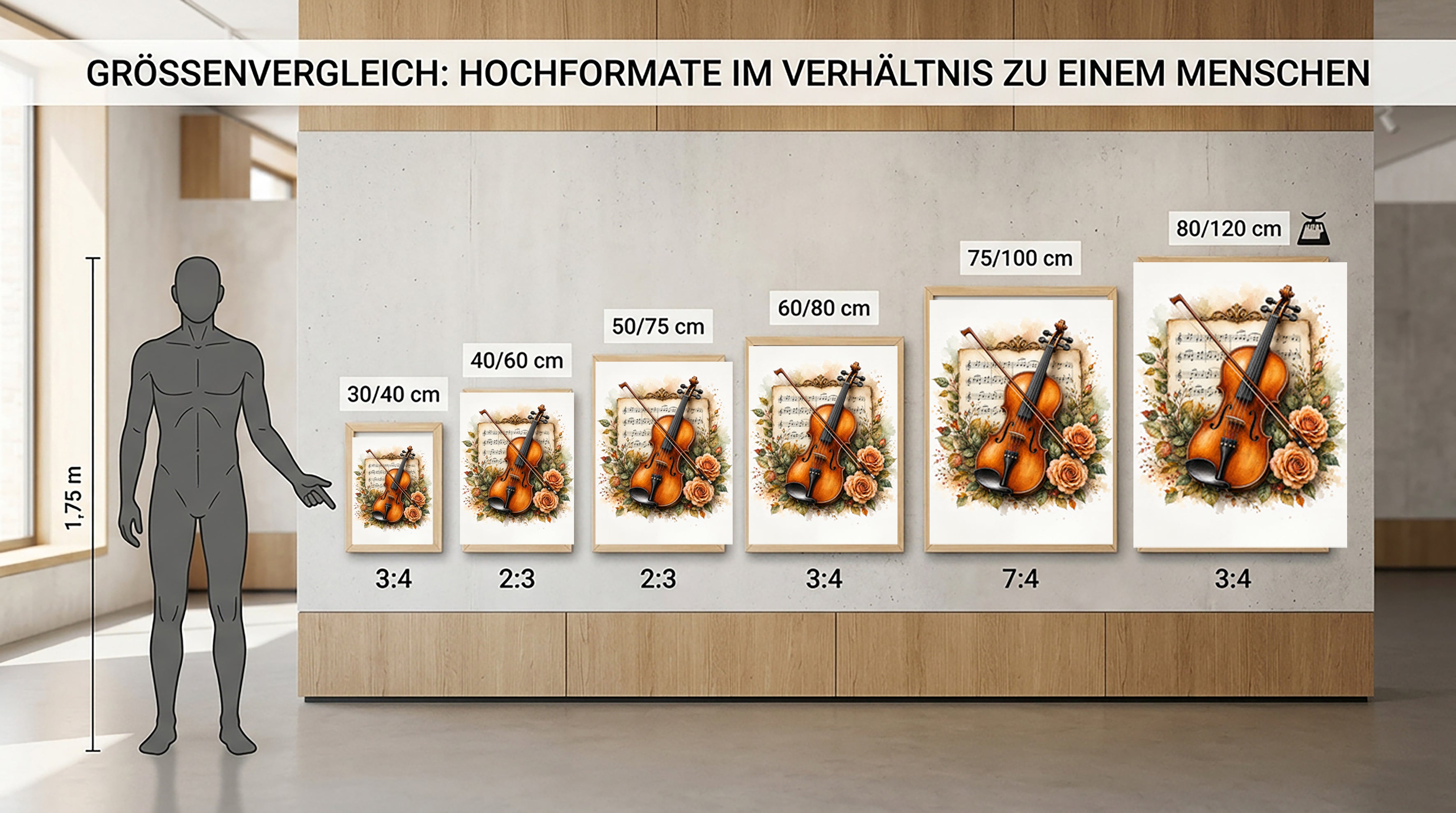 Wandbild Romantische Violine 3 Kunstdruck auf Leinwand