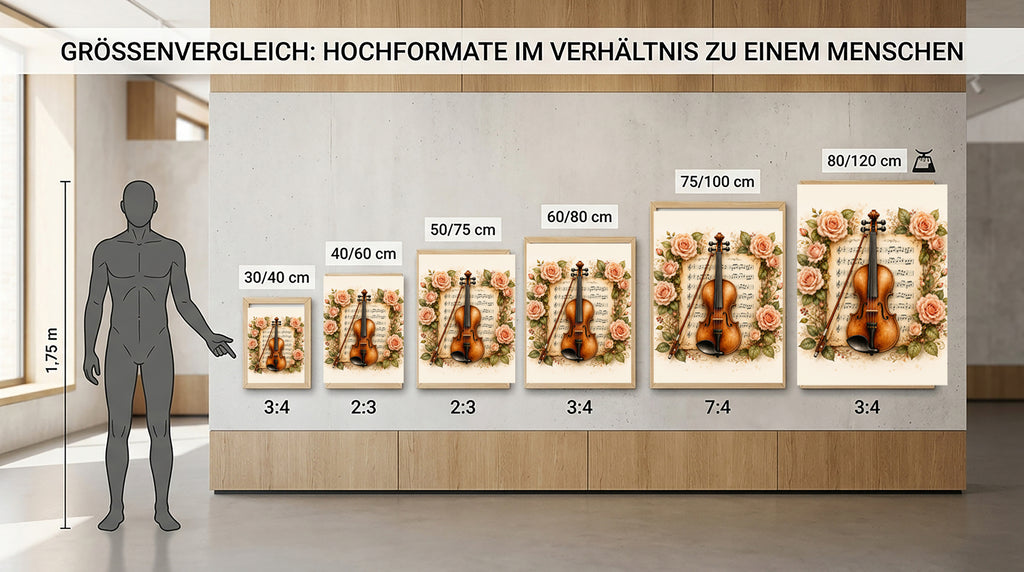 Wandbild Romantische Violine 8 Kunstdruck auf Leinwand