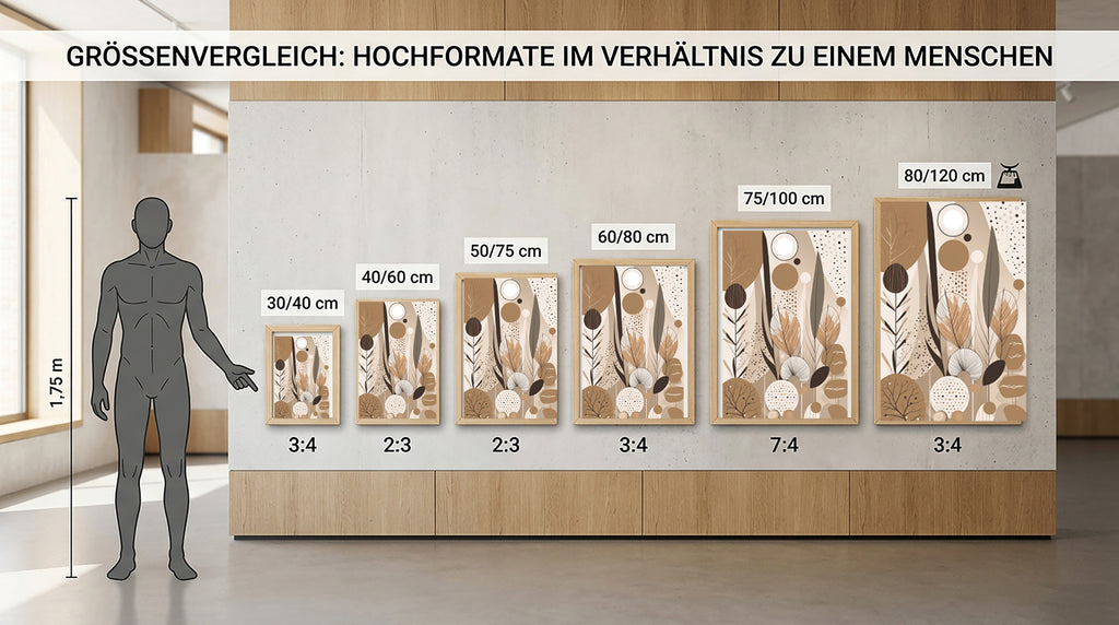 Wandbild Boho Art Abstrakt Beige Braun Kunstdruck auf Leinwand