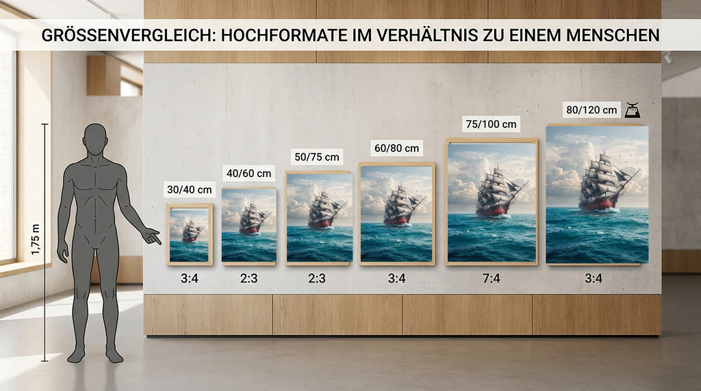 Wandbild Segelschiff Antik Roter Rumpf Volle Segel Möwen Kunstdruck auf Leinwand