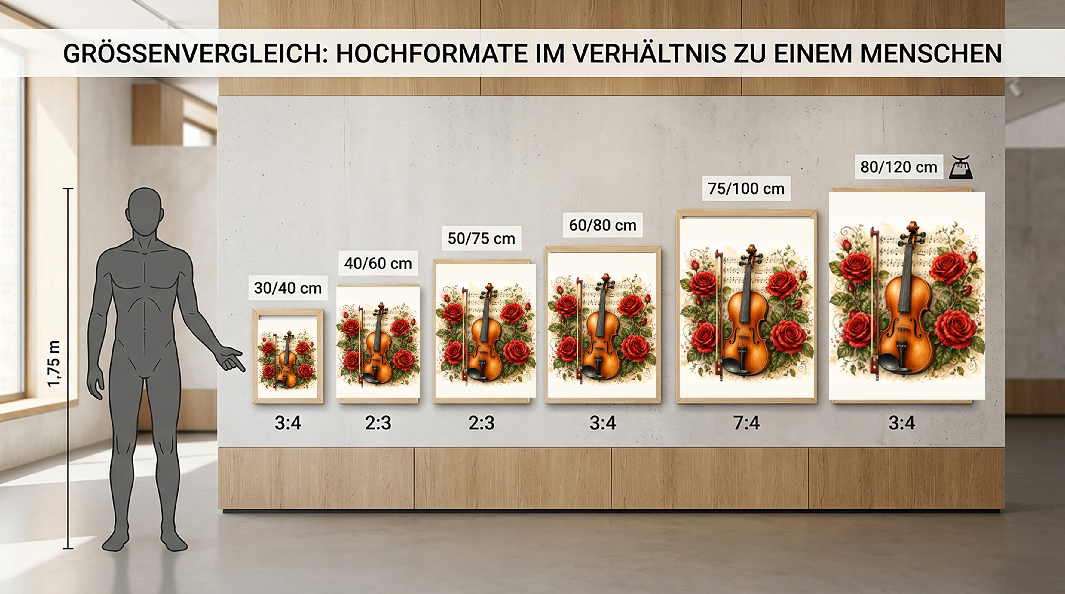 Wandbild Romantische Violine 6 Kunstdruck auf Leinwand