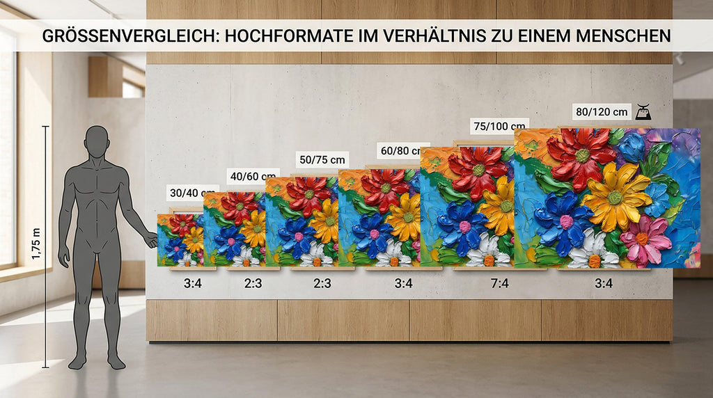 Wandbild Blumen Spachteltechnik Nr. 1 Kunstdruck auf Leinwand