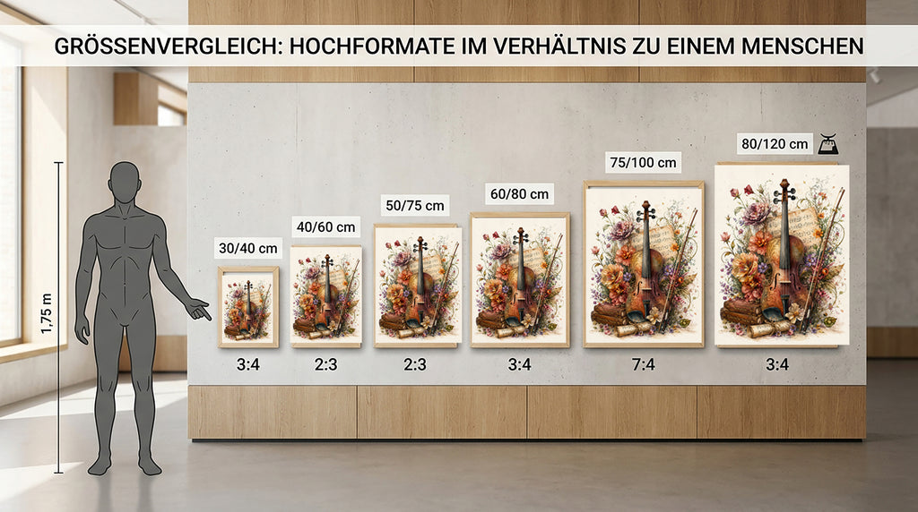 Wandbild Romantische Violine 15 Kunstdruck auf Leinwand