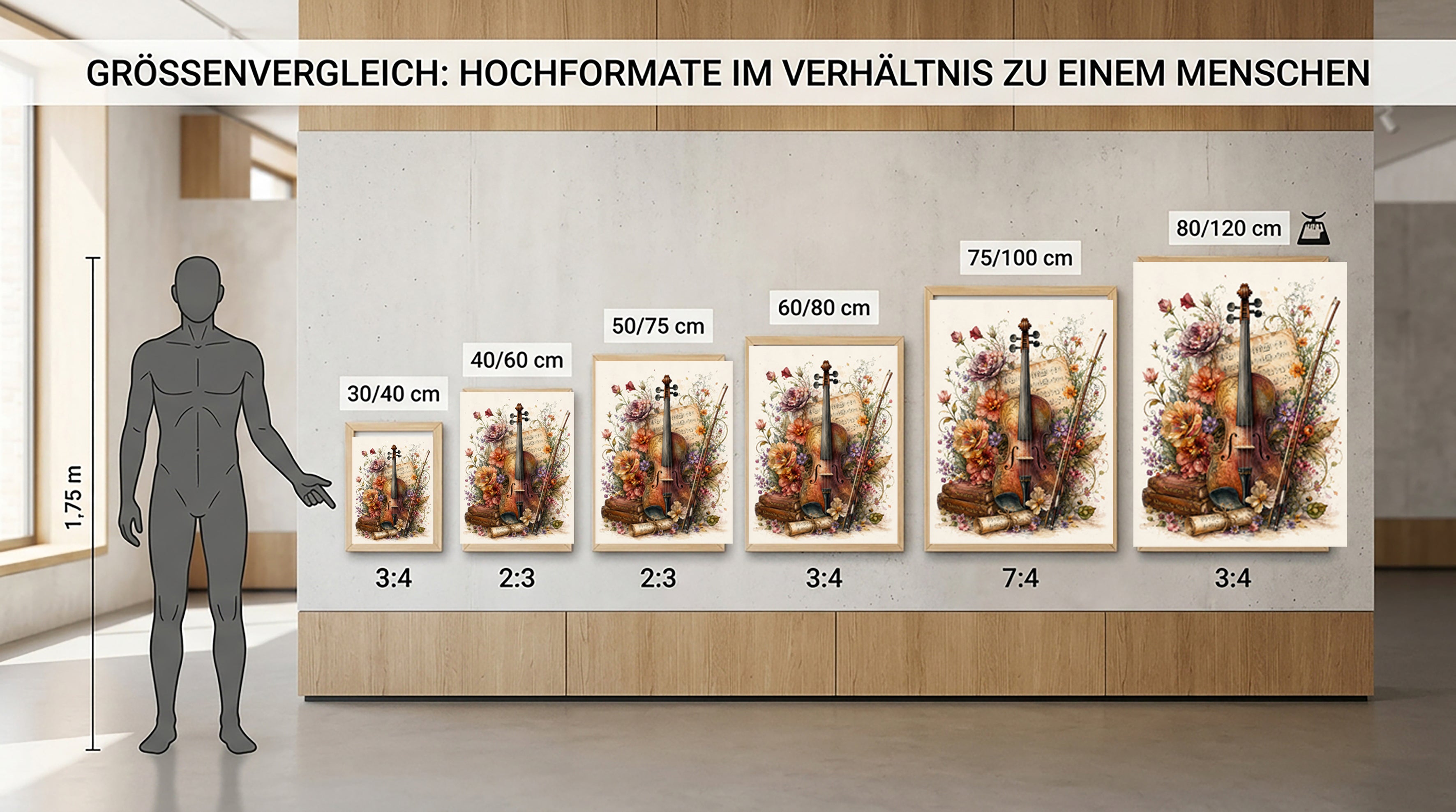 Wandbild Romantische Violine 15 Kunstdruck auf Leinwand
