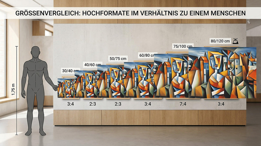 Wandbild Kubistische Frau mit Figuren Picasso Style Kunstdruck auf Leinwand