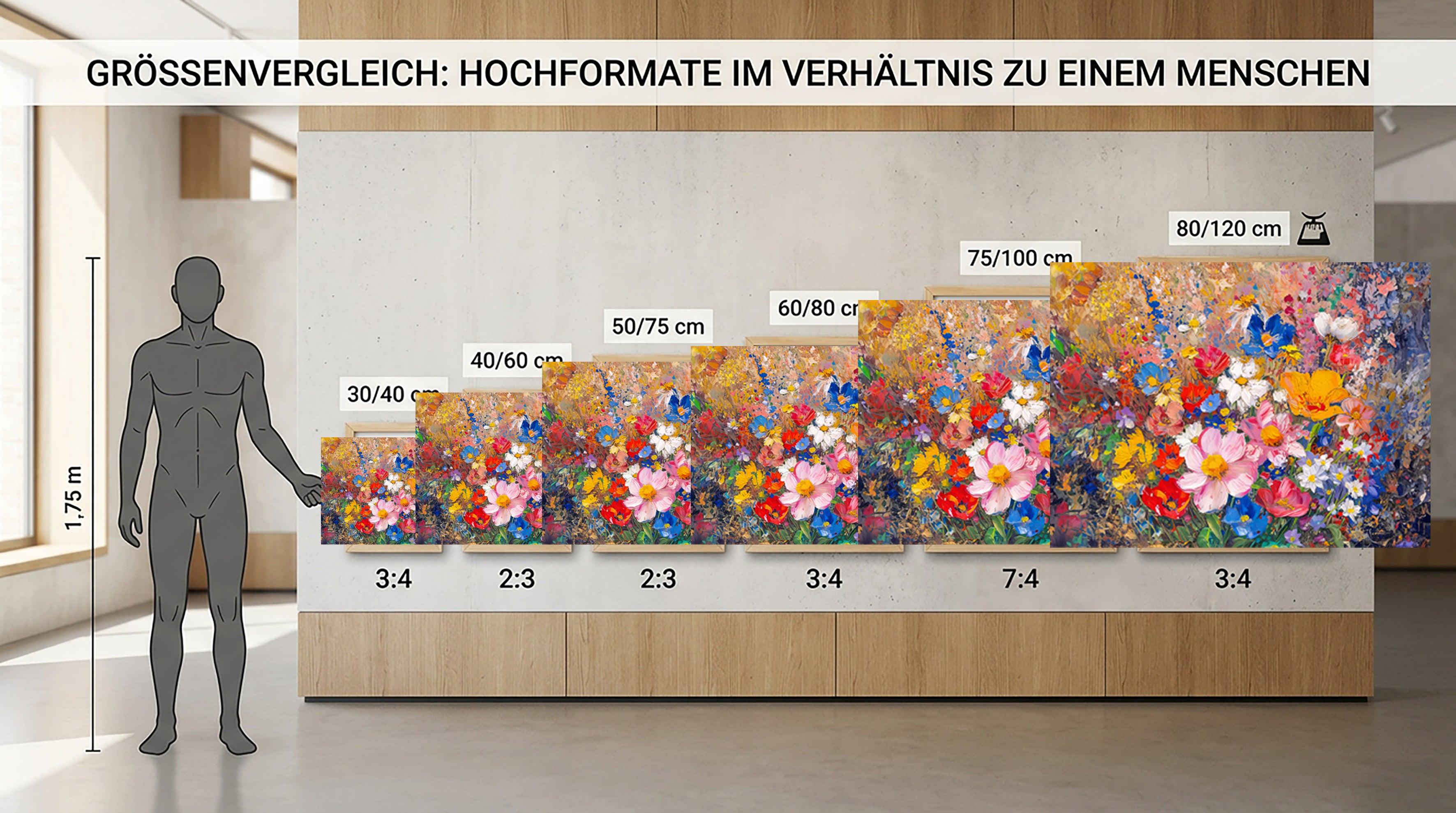 Wandbild Blumen Spachteltechnik Nr. 9 Kunstdruck auf Leinwand