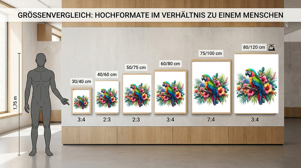 Wandbild Papagei 4 Kunstdruck auf Leinwand direkt zum Aufhängen