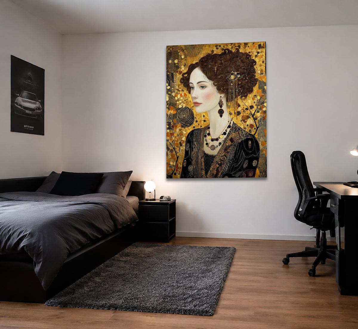 Wandbild Klimt Stil Goldene Frau 10 Kunstdruck auf Leinwand