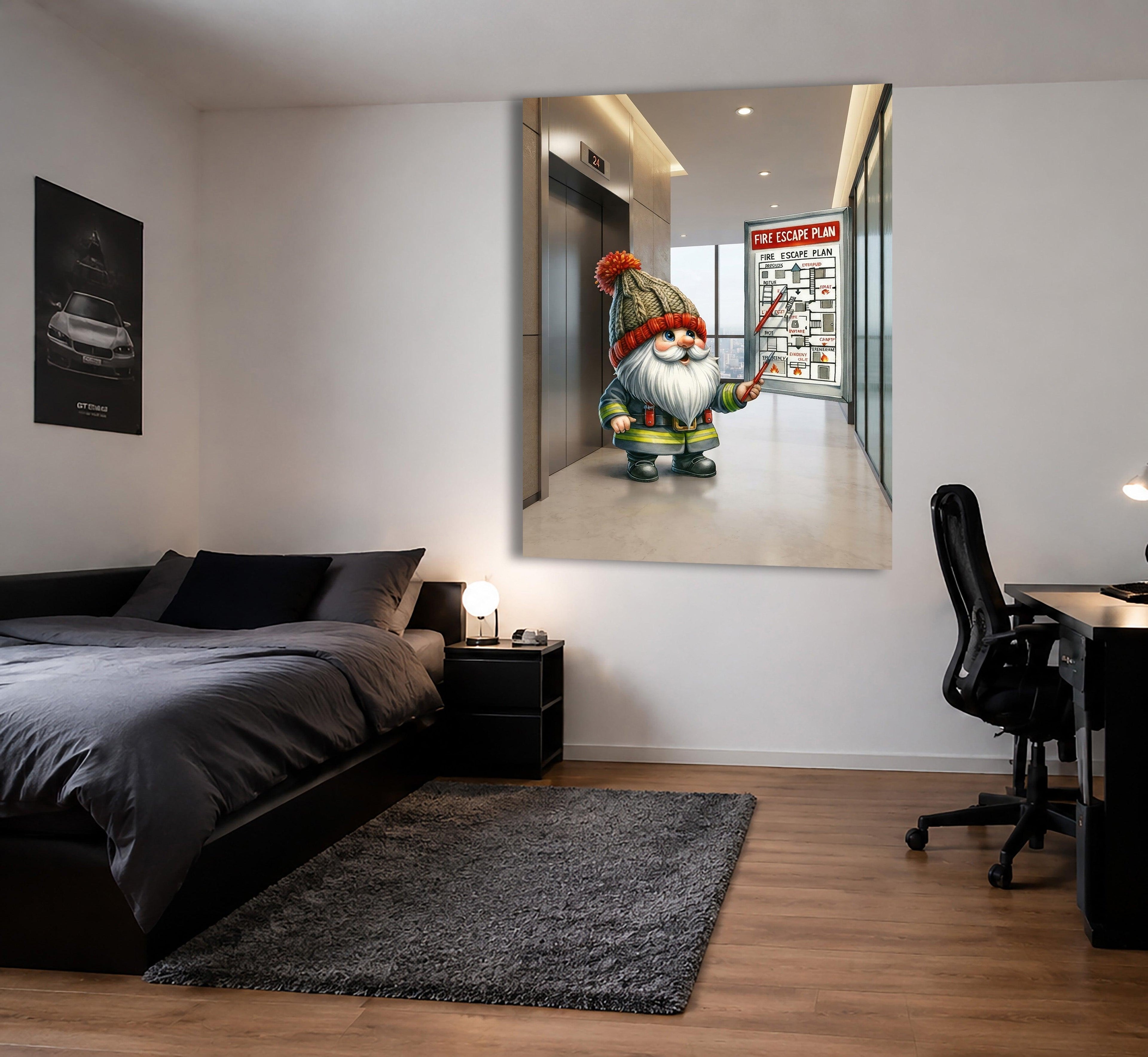 Feuerwehr Wichtel Brandschutzbeauftragter Fluchtwegeplan Kunstdruck auf Leinwand